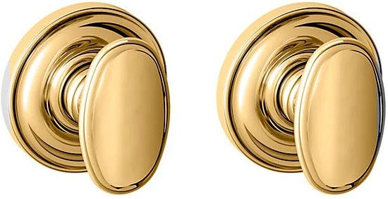 Baldwin Estate 5057 Passage Knob with 5048 Rosette in Unlacquered Brass finish