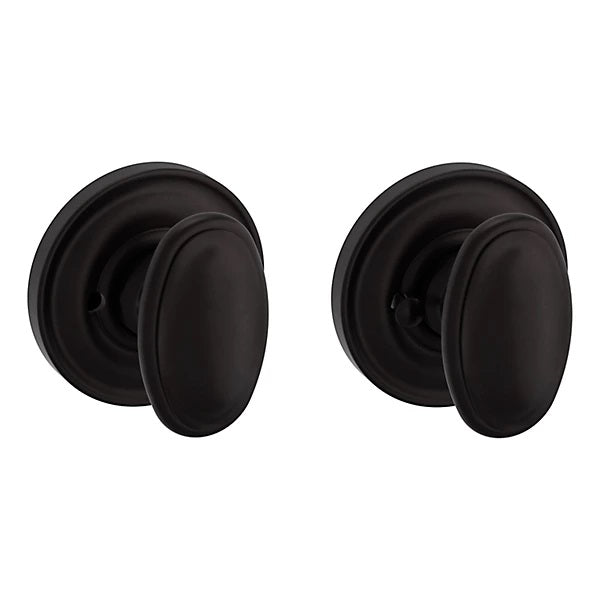 Baldwin Estate 5057 Privacy Knob with 5048 Rose in Oil Rubbed Bronze finish