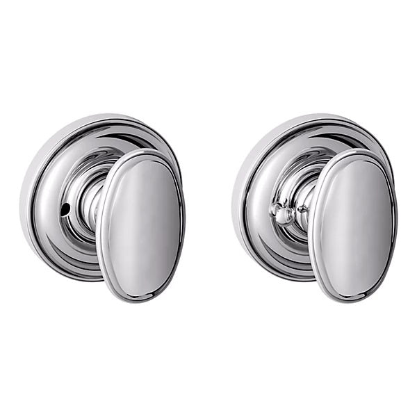 Baldwin Estate 5057 Privacy Knob with 5048 Rose in Polished Chrome finish