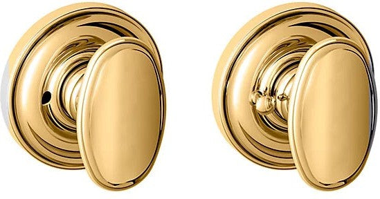 Baldwin Estate 5057 Privacy Knob with 5048 Rosette in Lifetime Polished Brass finish