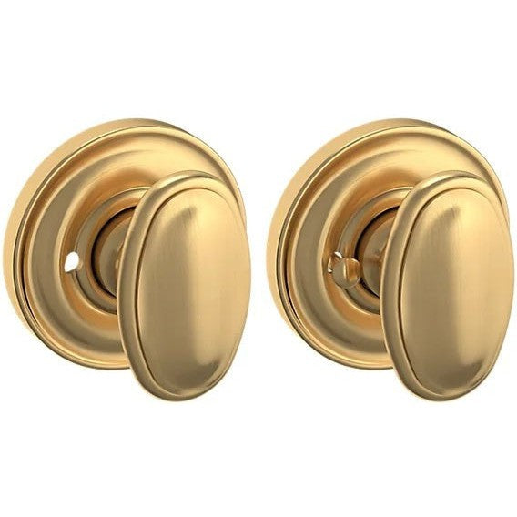 Baldwin Estate 5057 Privacy Knob with 5048 Rosette in Lifetime Satin Brass finish