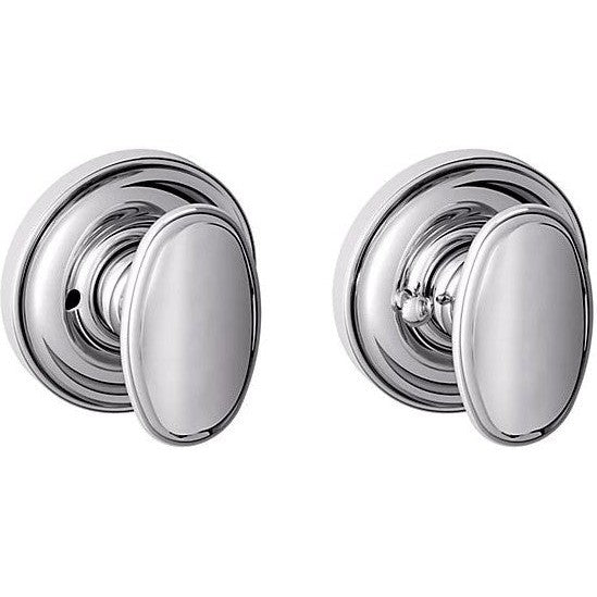 Baldwin Estate 5057 Privacy Knob with 5048 Rosette in Polished Chrome finish