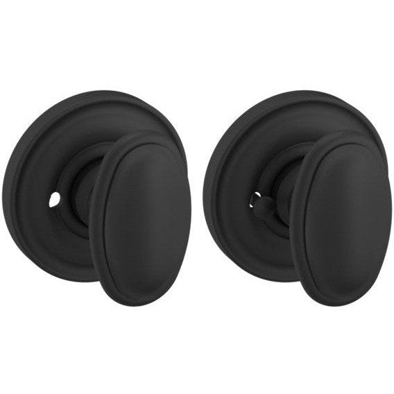 Baldwin Estate 5057 Privacy Knob with 5048 Rosette in Satin Black finish