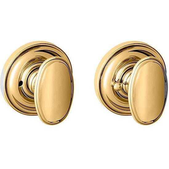 Baldwin Estate 5057 Privacy Knob with 5048 Rosette in Unlacquered Brass finish