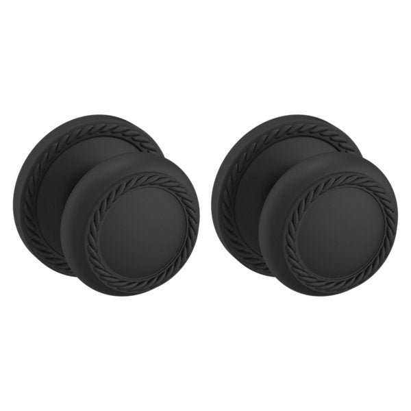 Baldwin Estate 5064 Full Dummy Knob with 5004 Rose in Satin Black finish