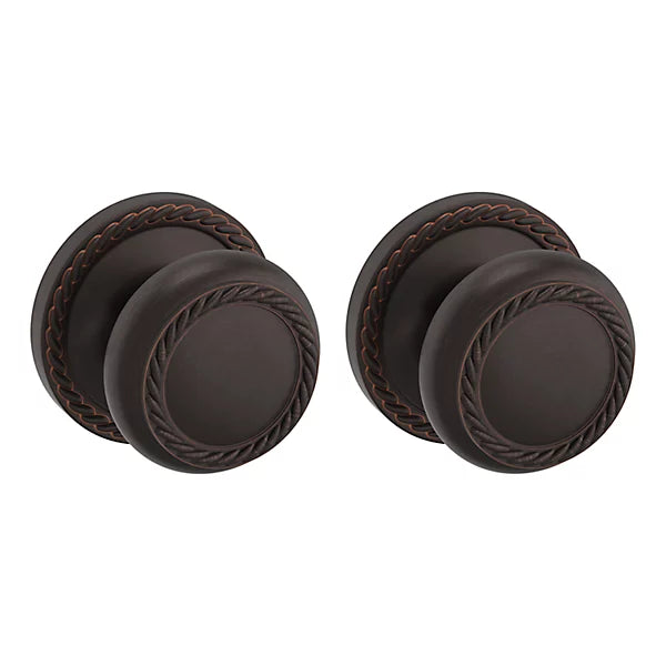 Baldwin Estate 5064 Full Dummy Knob with 5004 Rose in Venetian Bronze finish