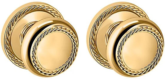 Baldwin Estate 5064 Full Dummy Knob with 5004 Rosette in Lifetime Polished Brass finish