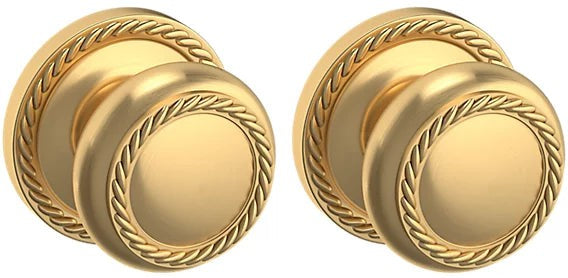 Baldwin Estate 5064 Full Dummy Knob with 5004 Rosette in Lifetime Satin Brass finish