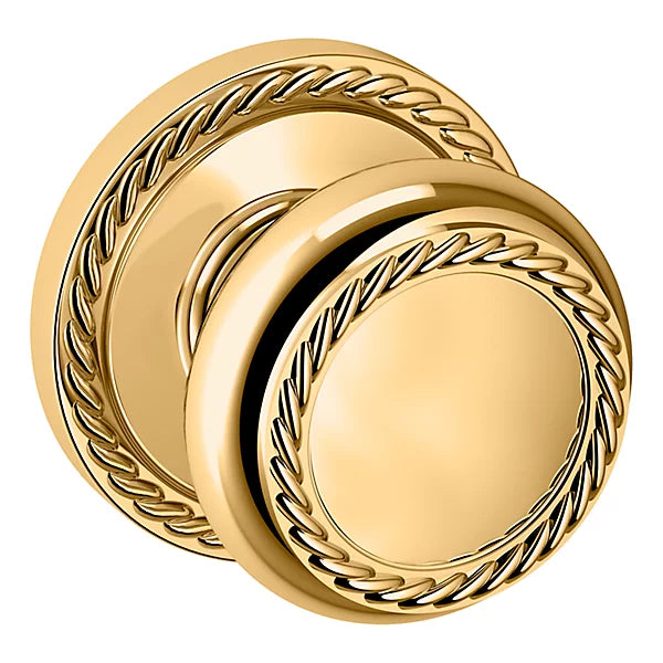 Baldwin Estate 5064 Half Dummy Knob with 5004 Rose in Lifetime Polished Brass finish