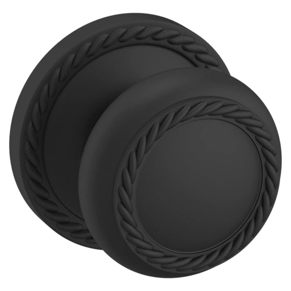 Baldwin Estate 5064 Half Dummy Knob with 5004 Rose in Satin Black finish