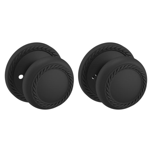 Baldwin Estate 5064 Privacy Knob with 5004 Rose in Satin Black finish