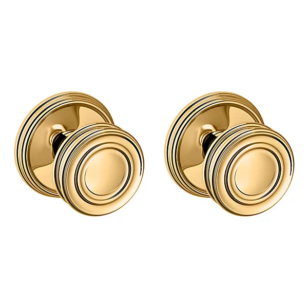 Baldwin Estate 5066 Passage Knob with 5078 Rose in Unlacquered Brass finish