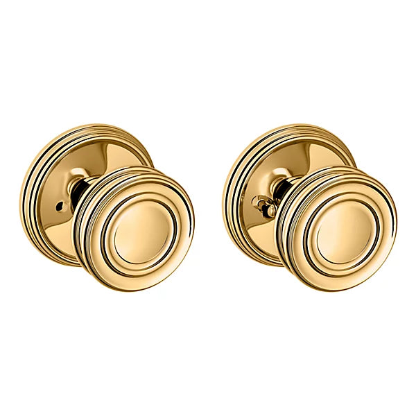 Baldwin Estate 5066 Privacy Knob with 5078 Rose in Lifetime Polished Brass finish