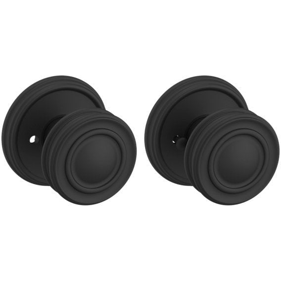 Baldwin Estate 5066 Privacy Knob with 5078 Rosette in Satin Black finish