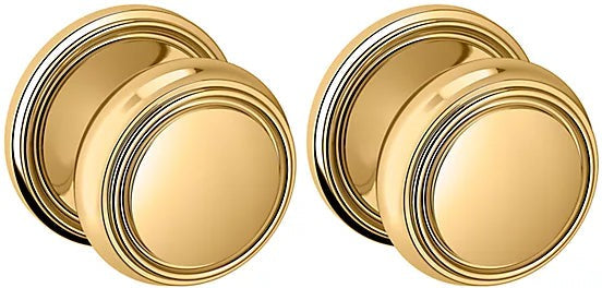 Baldwin Estate 5068 Full Dummy Knob with 5070 Rosette in Lifetime Polished Brass finish