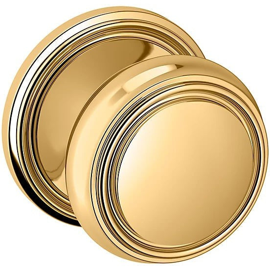 Baldwin Estate 5068 Half Dummy Knob with 5070 Rosette in Lifetime Polished Brass finish