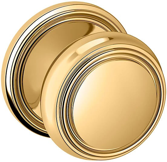 Baldwin Estate 5068 Half Dummy Knob with 5070 Rosette in Lifetime Polished Brass finish