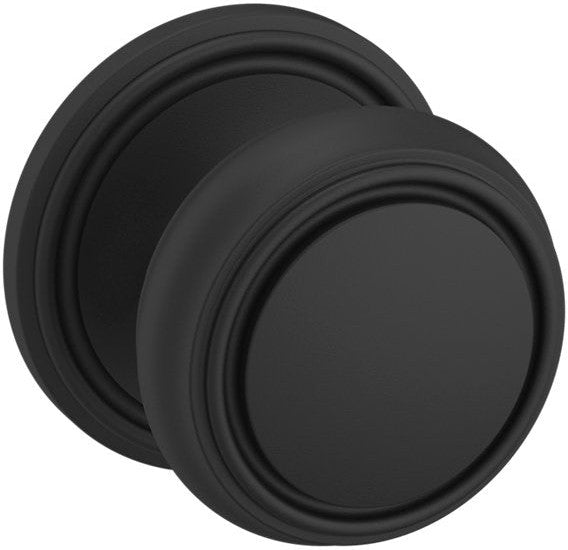 Baldwin Estate 5068 Half Dummy Knob with 5070 Rosette in Satin Black finish