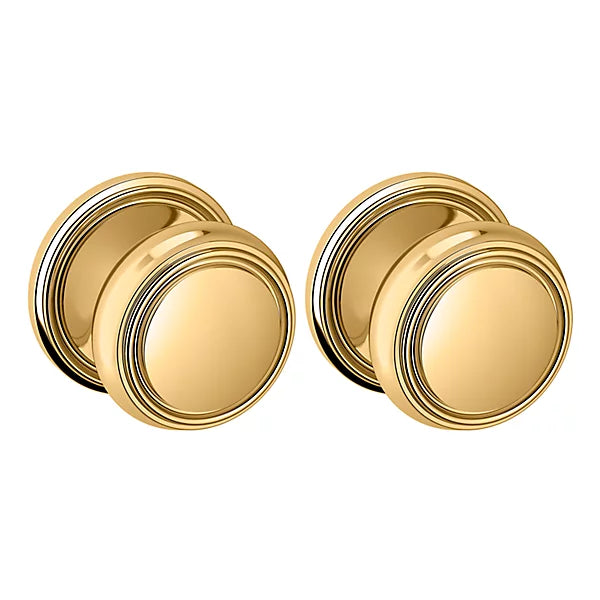 Baldwin Estate 5068 Passage Knob with 5070 Rose in Unlacquered Brass finish