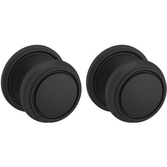 Baldwin Estate 5068 Passage Knob with 5070 Rosette in Satin Black finish