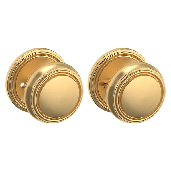 Baldwin Estate 5068 Privacy Knob with 5070 Rose in Lifetime Satin Brass finish