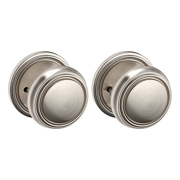 Baldwin Estate 5068 Privacy Knob with 5070 Rose in Lifetime Satin Nickel finish