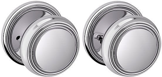 Baldwin Estate 5068 Privacy Knob with 5070 Rosette in Polished Chrome finish