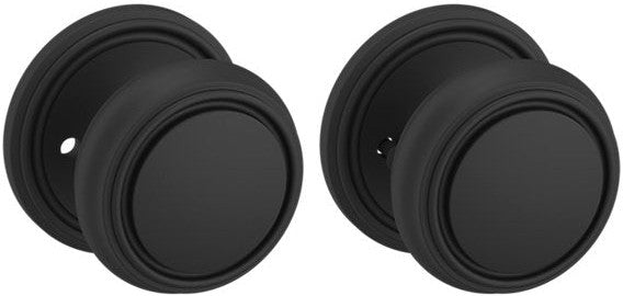 Baldwin Estate 5068 Privacy Knob with 5070 Rosette in Satin Black finish