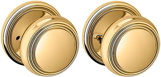 Baldwin Estate 5068 Privacy Knob with 5070 Rosette in Unlacquered Brass finish