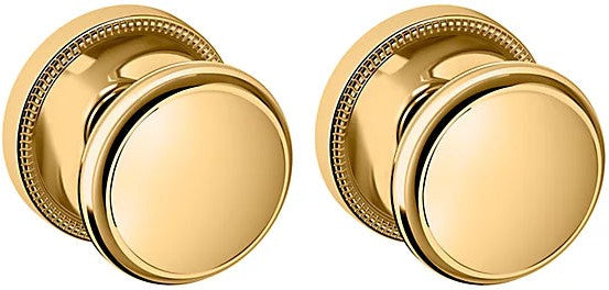 Baldwin Estate 5069 Full Dummy Knob with 5076 Rosette in Lifetime Polished Brass finish