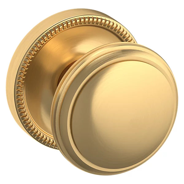 Baldwin Estate 5069 Half Dummy Knob with 5076 Rose in Lifetime Satin Brass finish