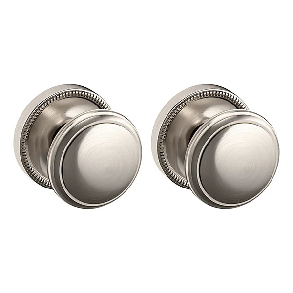 Baldwin Estate 5069 Passage Knob with 5076 Rose in Lifetime Satin Nickel finish