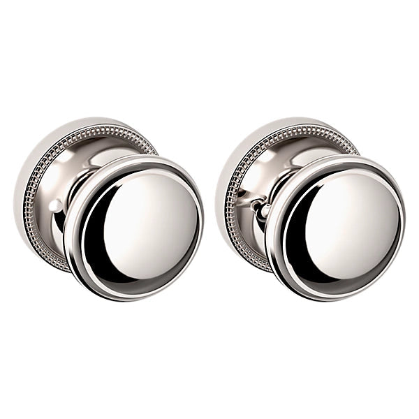 Baldwin Estate 5069 Privacy Knob with 5076 Rose in Lifetime Polished Nickel finish