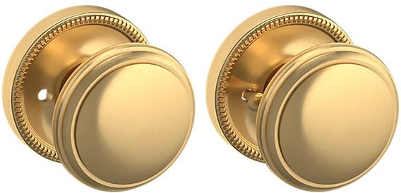 Baldwin Estate 5069 Privacy Knob with 5076 Rosette in Lifetime Satin Brass finish