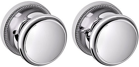 Baldwin Estate 5069 Privacy Knob with 5076 Rosette in Polished Chrome finish