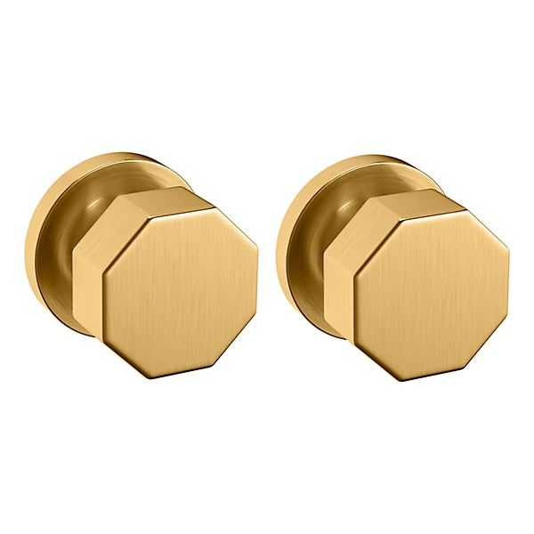 Baldwin Estate 5073 Full Dummy Knob with 5046 Rose in Lifetime Satin Brass finish