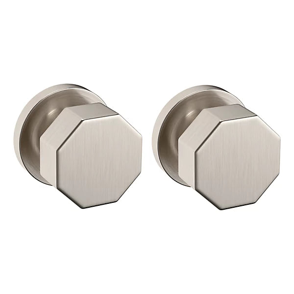 Baldwin Estate 5073 Full Dummy Knob with 5046 Rose in Lifetime Satin Nickel finish