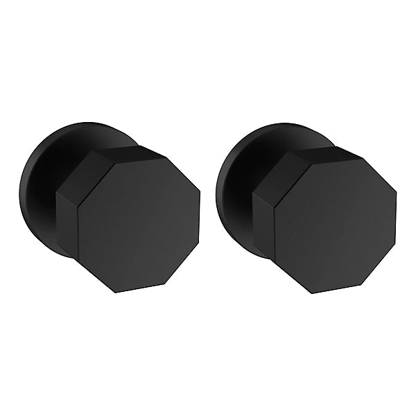 Baldwin Estate 5073 Full Dummy Knob with 5046 Rose in Satin Black finish