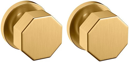 Baldwin Estate 5073 Full Dummy Knob with 5046 Rosette in Lifetime Satin Brass finish