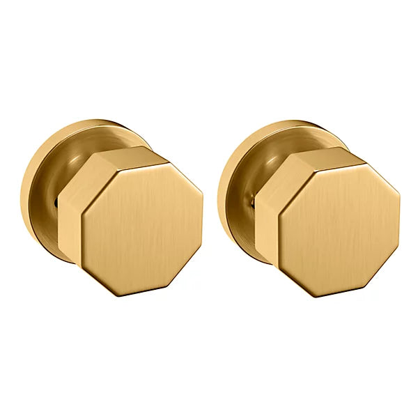 Baldwin Estate 5073 Privacy Knob with 5046 Rose in Lifetime Satin Brass finish