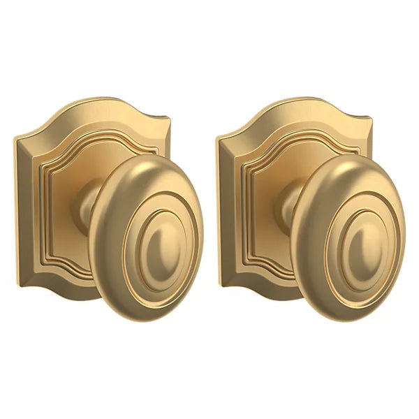 Baldwin Estate 5077 Bethpage Full Dummy Knob with R027 Rose in Vintage Brass finish