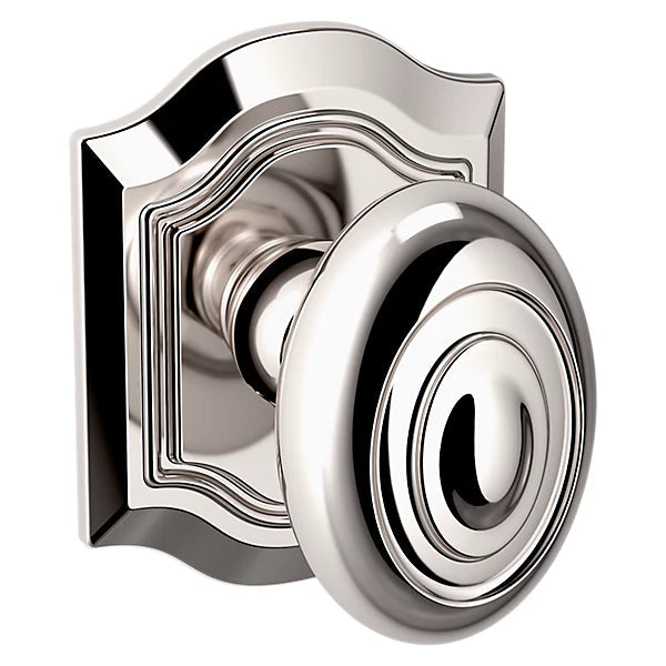 Baldwin Estate 5077 Bethpage Half Dummy Knob with R027 Rose in Lifetime Polished Nickel finish