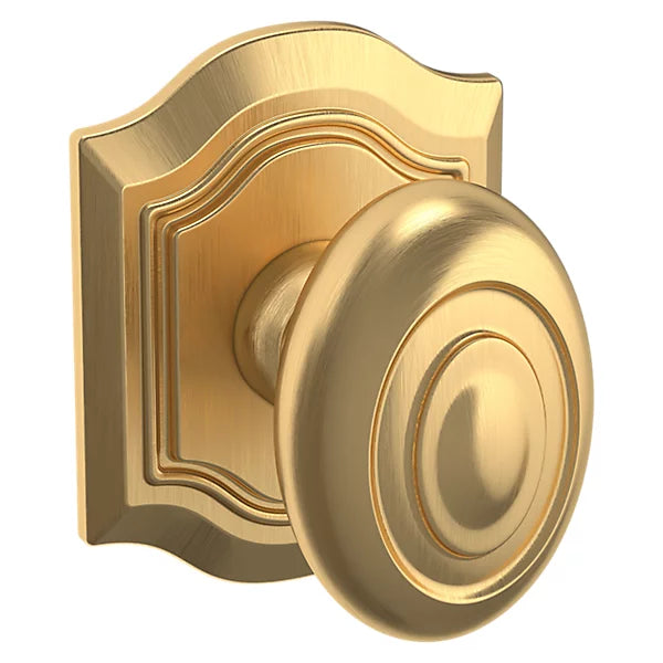 Baldwin Estate 5077 Bethpage Half Dummy Knob with R027 Rose in Lifetime Satin Brass finish