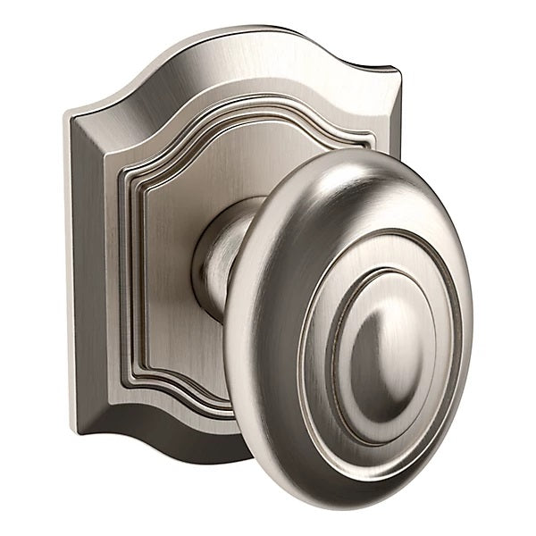 Baldwin Estate 5077 Bethpage Half Dummy Knob with R027 Rose in Lifetime Satin Nickel finish