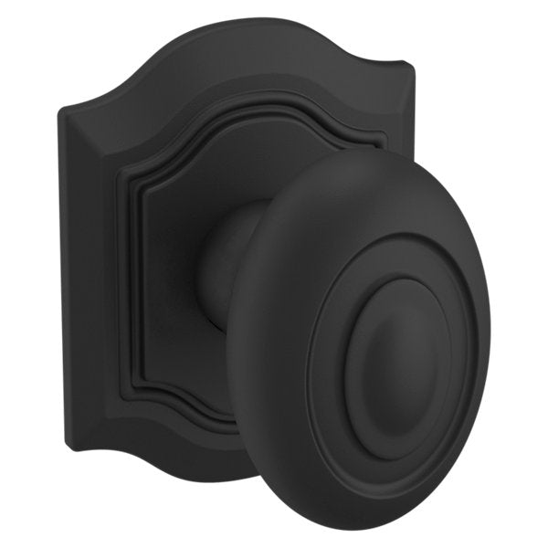 Baldwin Estate 5077 Bethpage Half Dummy Knob with R027 Rose in Satin Black finish