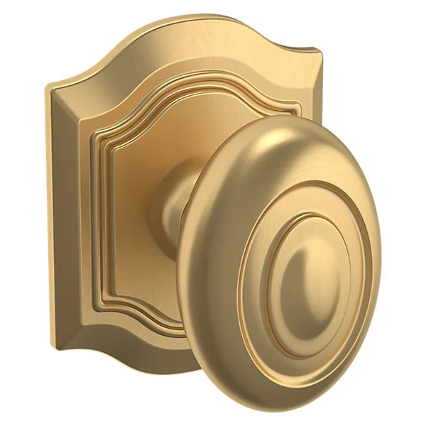 Baldwin Estate 5077 Bethpage Half Dummy Knob with R027 Rose in Vintage Brass finish