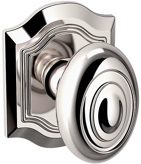 Baldwin Estate 5077 Bethpage Half Dummy Knob with R027 Rosette in Lifetime Polished Nickel finish