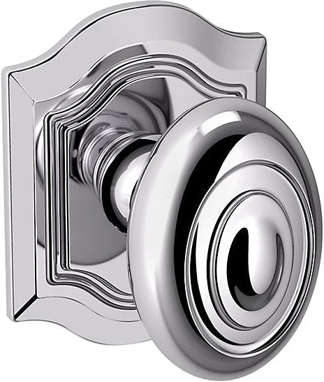 Baldwin Estate 5077 Bethpage Half Dummy Knob with R027 Rosette in Polished Chrome finish