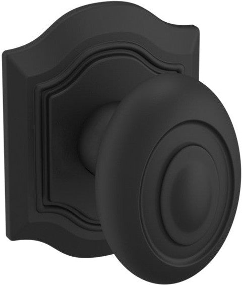 Baldwin Estate 5077 Bethpage Half Dummy Knob with R027 Rosette in Satin Black finish