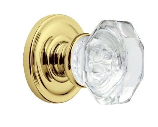 Baldwin Estate 5080 Fillmore Full Dummy Knob with 5048 Rose in Polished Brass finish